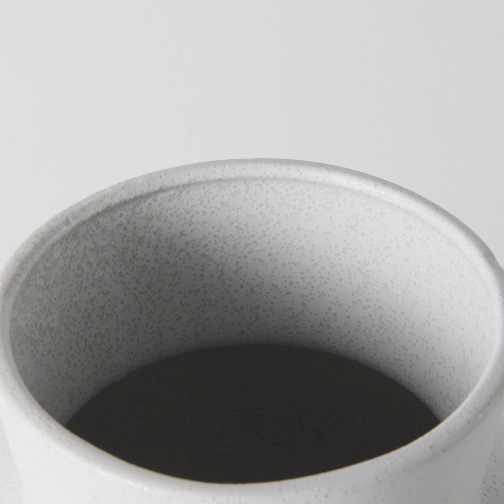 Laforge White Ceramic Vase, 11"