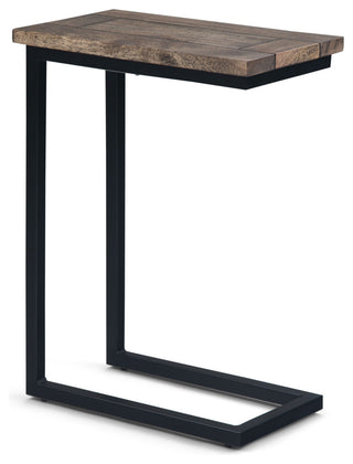 Skyler C Side Table With Marble Top, Beach Brown