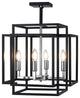 4-Light Industrial Farmhouse Semi Flush Mount Lighting Chandelier