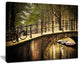 "Romantic Bridge Over Canal" Landscape Canvas Photo Print, 40"x30"