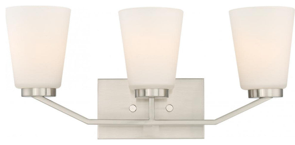 Nuvo Nome 3-Light Vanity Light Fixture, Brushed Nickel