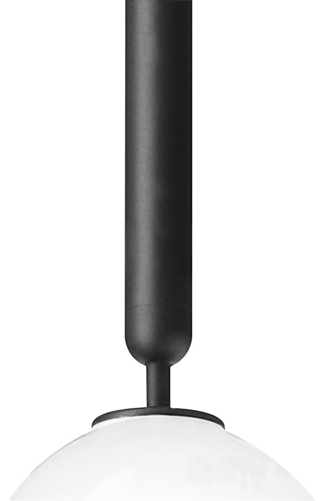 1 Light Glass Globe Pendant Light, Black