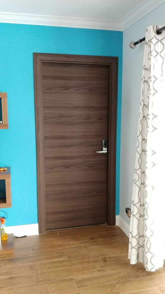 Wood Eco-Veneer Modern Door Slab 24 x 80 | Planum 0010 Chocolate Ash