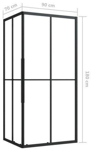 vidaXL Shower Cabin Shower Enclosure Screen for Bathroom ESG 35.4"x27.6"x70.9"
