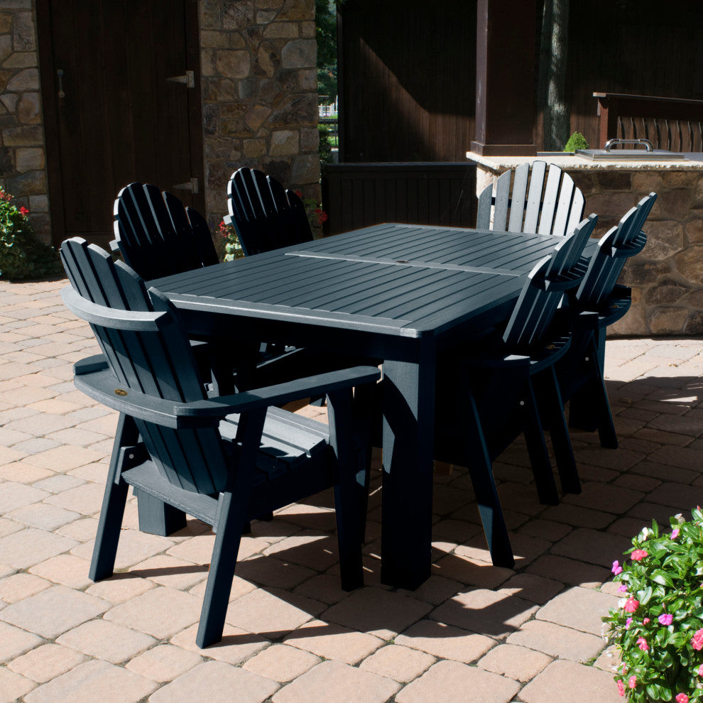 Muskoka 7-Piece 42x84 Dining Set, Weathered Acorn, Federal Blue