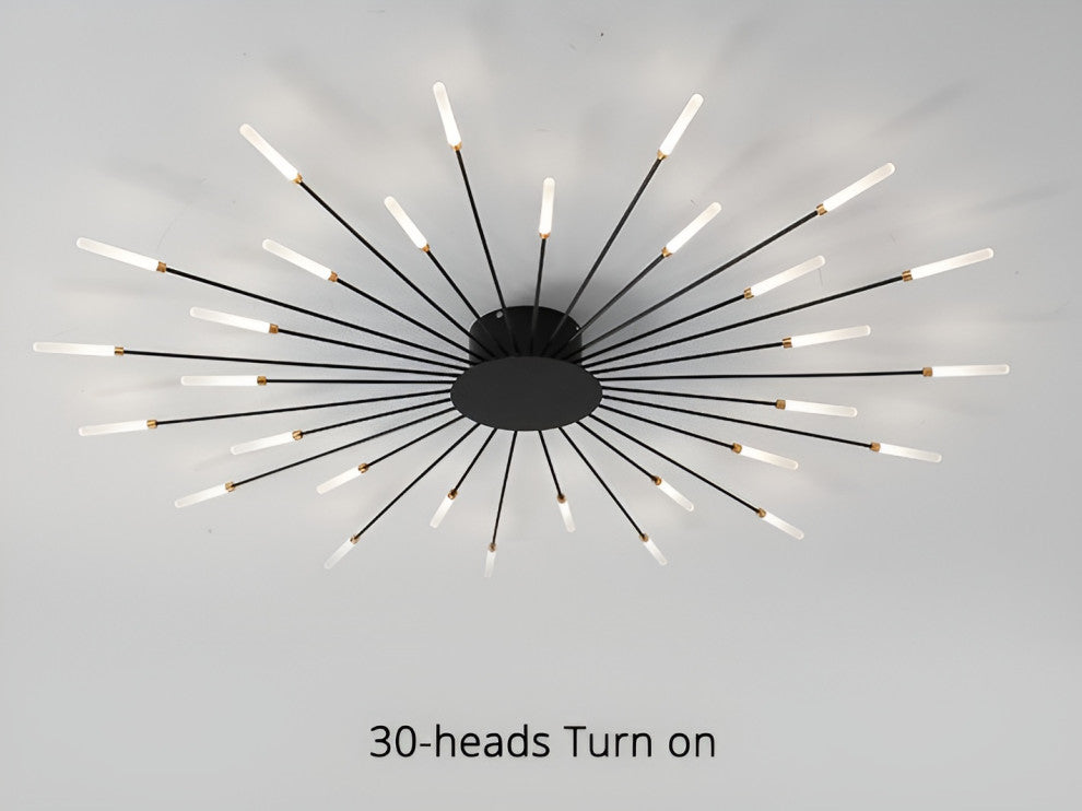 Brugg | Modern LED Dandelion Ceiling Light, Gold, 30 Heads