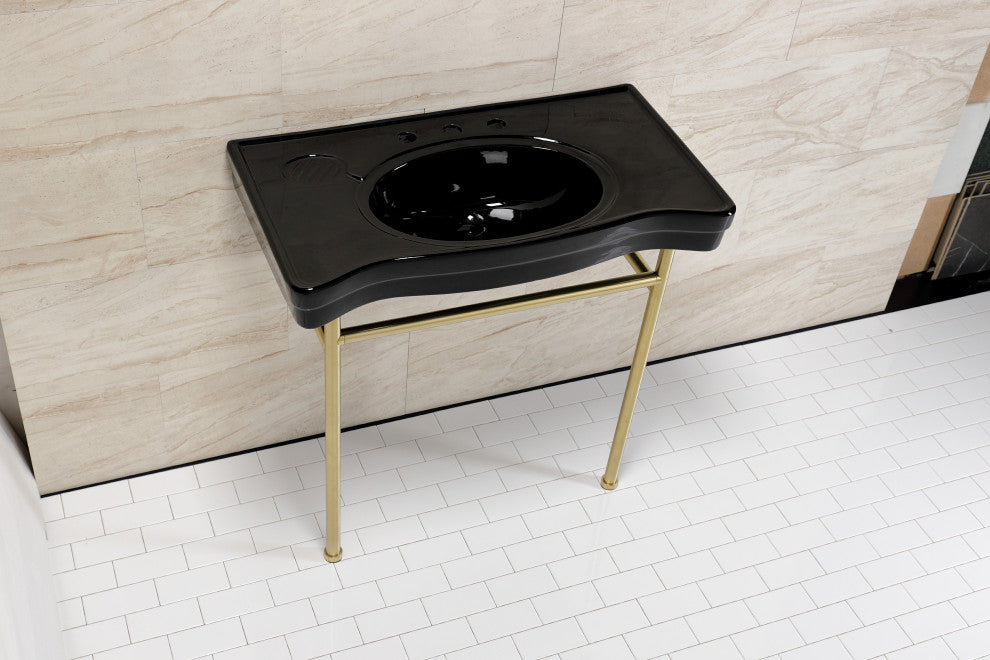 Fauceture VPB28140W87K 36" Ceramic Console Sink, Legs