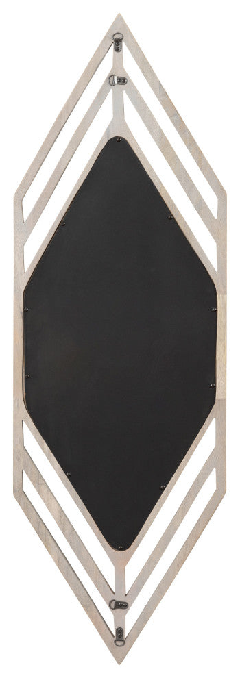 Vayga Framed Wall Mirror, White, 14"x42"
