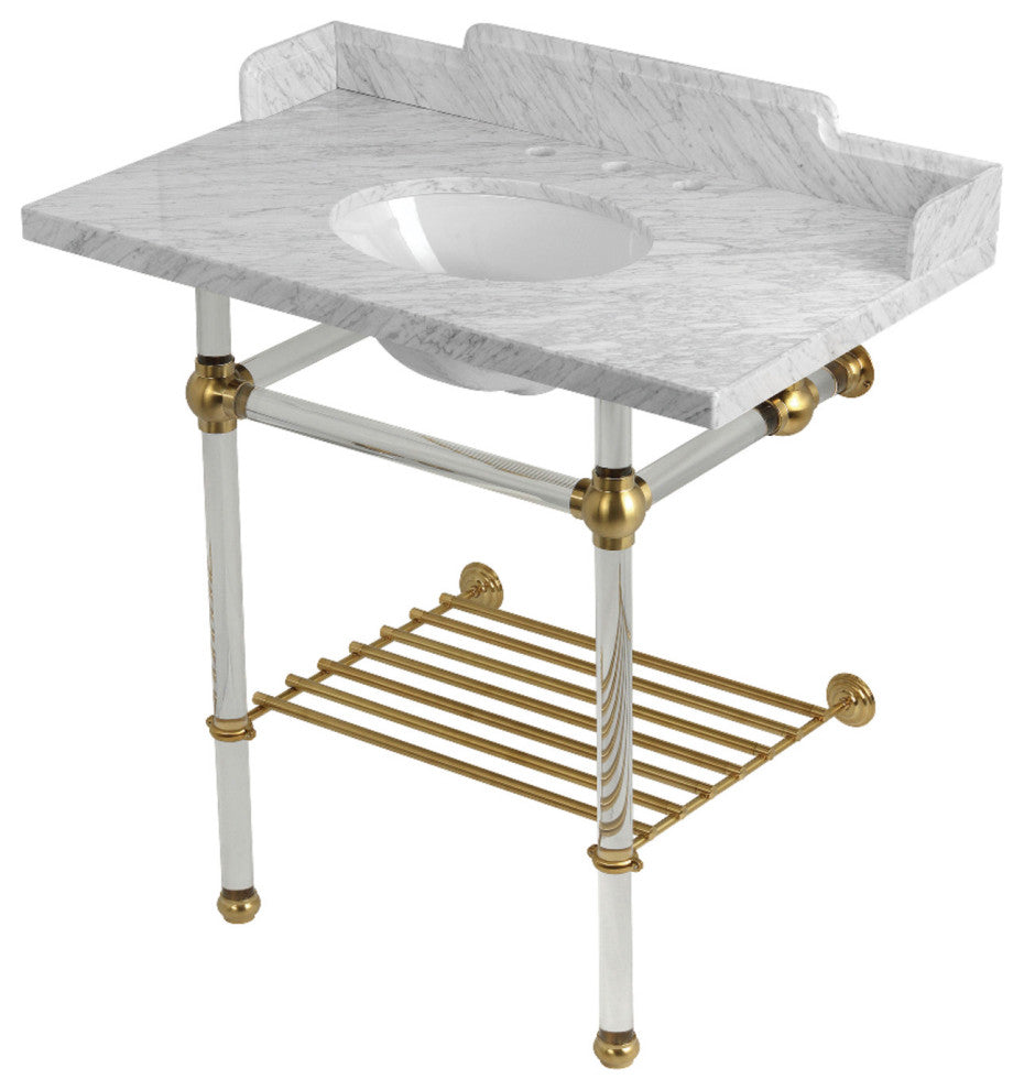 LMS36MAB7 36" Console Sink with Acrylic Legs (8", 3 Hole)