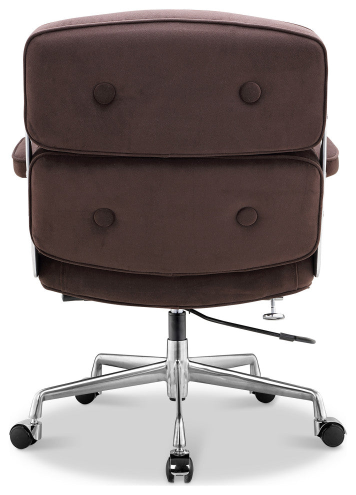 Lobby Mid Back Computer Office Desk Chair, Brown&velvet