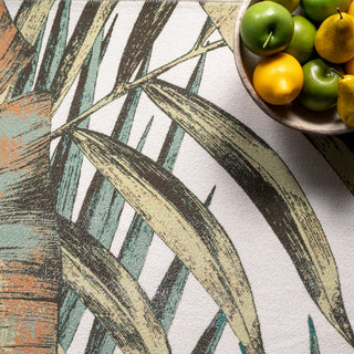 Nuloom Elen Machine Washable Natural Leaves Area Rug, Sage Green 2'6"x6'