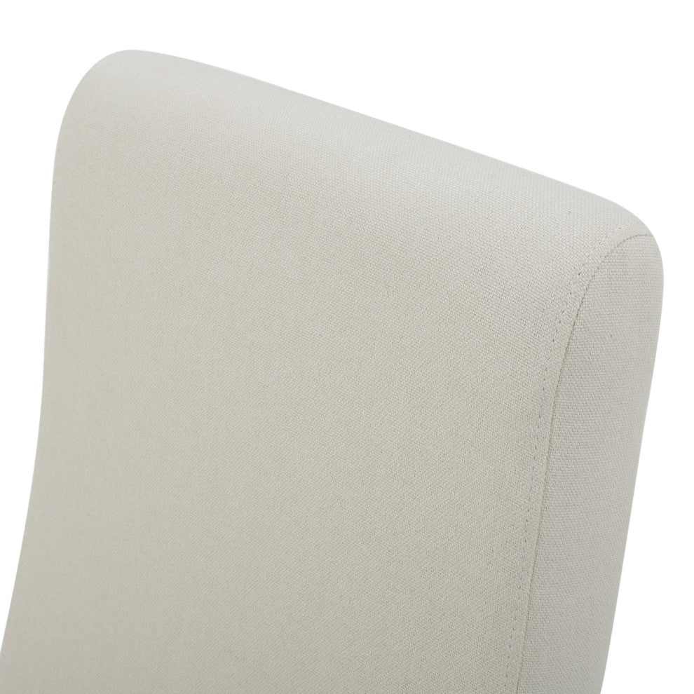 GDF Studio Arthur Contemporary Fabric Dining Chair, Set of 2, Ivory