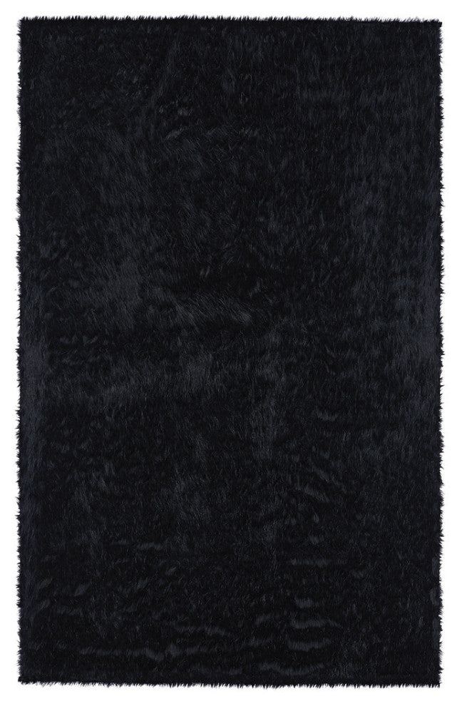Capel Cozy Shag Black 2039_375 Machine Woven Rugs - 3' X 5' Rectangle