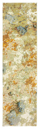 2" x 8" Modern Abstract Gold and Beige Indoor Runner Rug