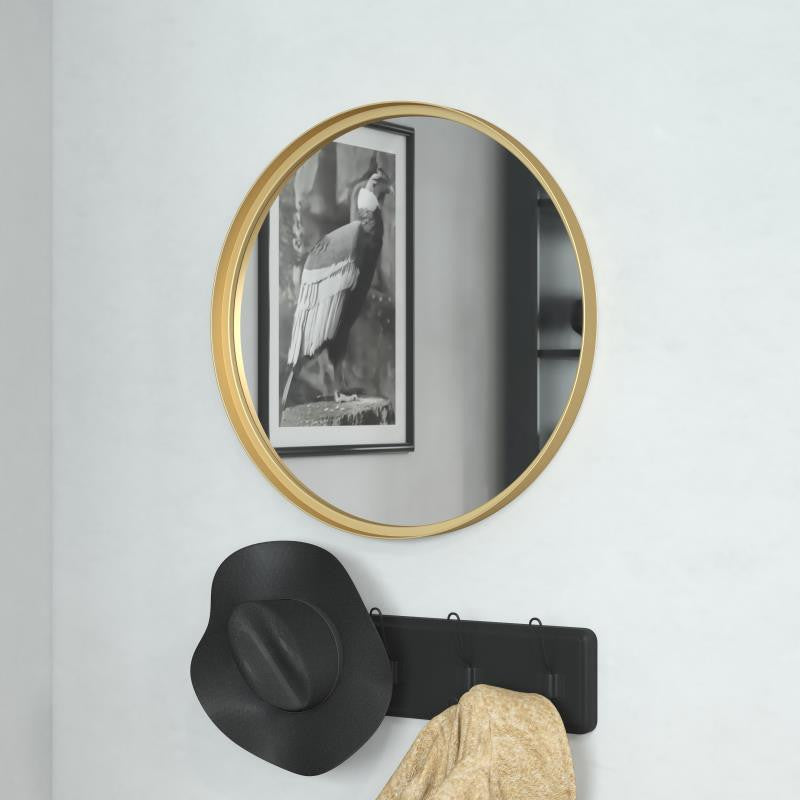 Jennifer Metal Framed Wall Mirror, Gold, 24"