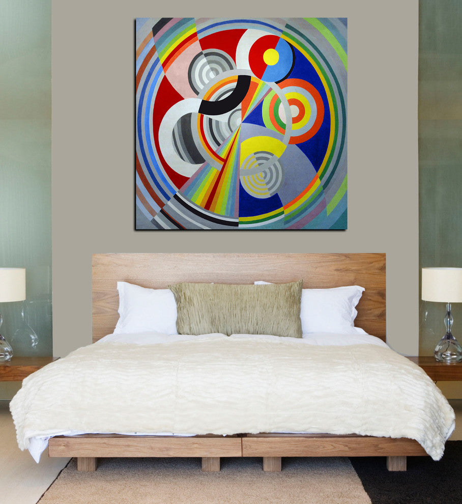 Epic Graffiti "Rythme nï¿½1" by Robert Delaunay Giclee Canvas Wall Art, 26"x26"