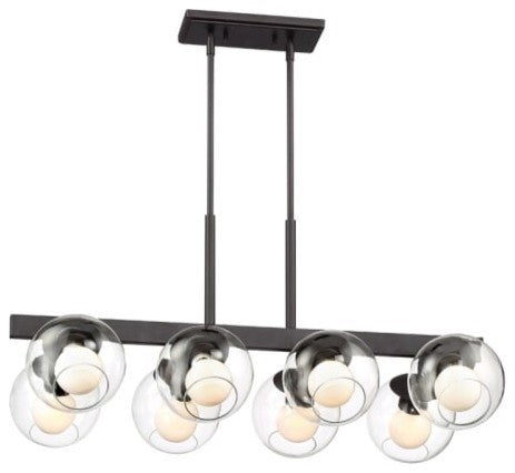 Meridian 8-Light Linear Chandelier, Satin Bronze