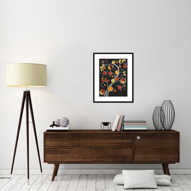 "Teatime Tree" Framed Digital Print by Dina Belenko, 26"x32"
