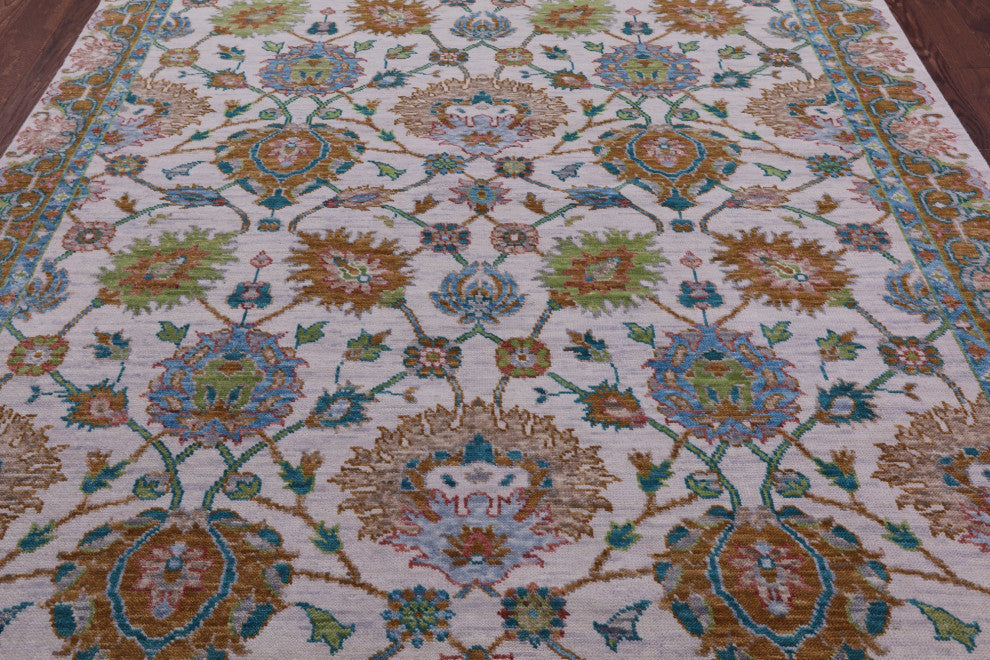 7' 10" X 9' 6" Handmade William Morris Wool Rug - Q15650