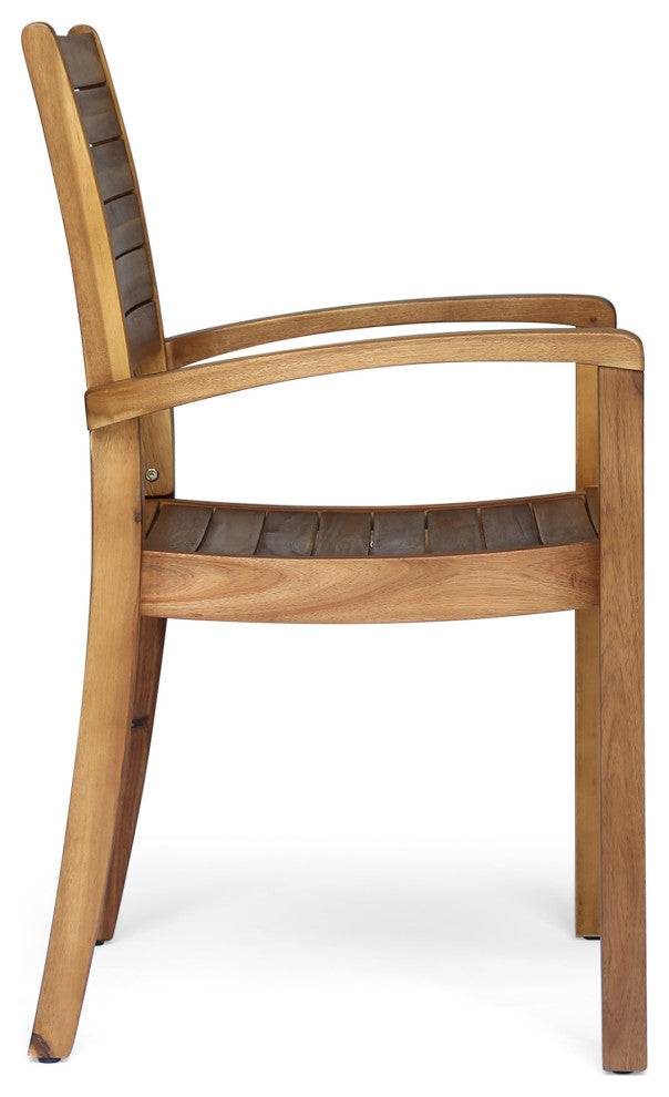 GDF Studio Cathy Outdoor 2-Seater Acacia Wood Bistro Set, Teak