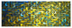 Golden Watercolor Fractal Pattern, Abstract Art on Canvas, 70"x28", 6 Panels