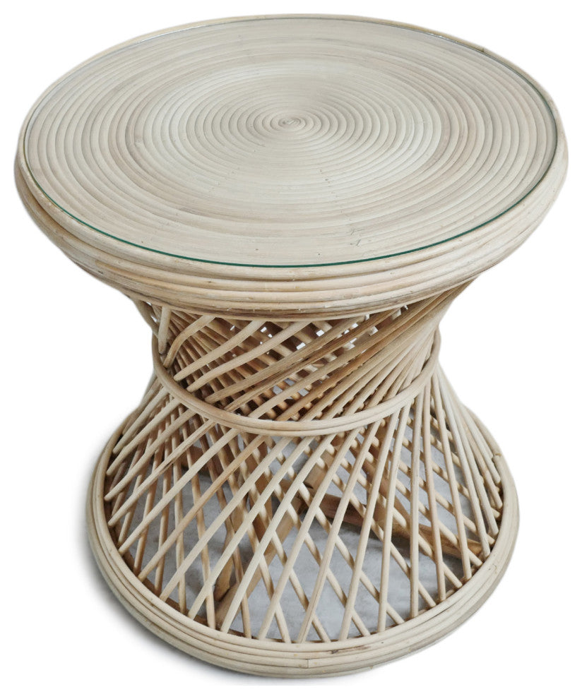 Hourglass Wicker Side Table