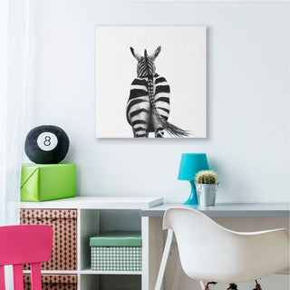 Zebra Butt Behind Black White Minimal Drawing,1pc, each 30 x 30