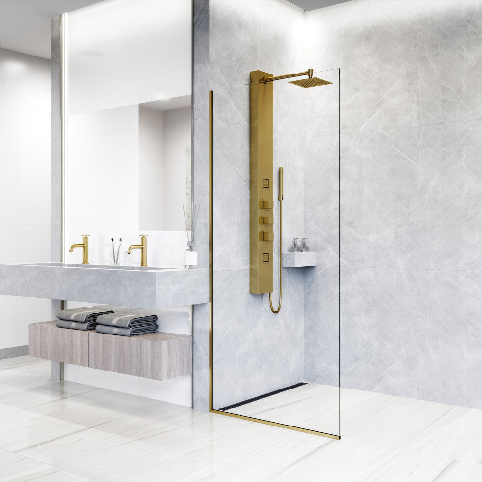 VIGO Rector 2-Jet Shower Panel with Shower Head, Matte Brushed Gold