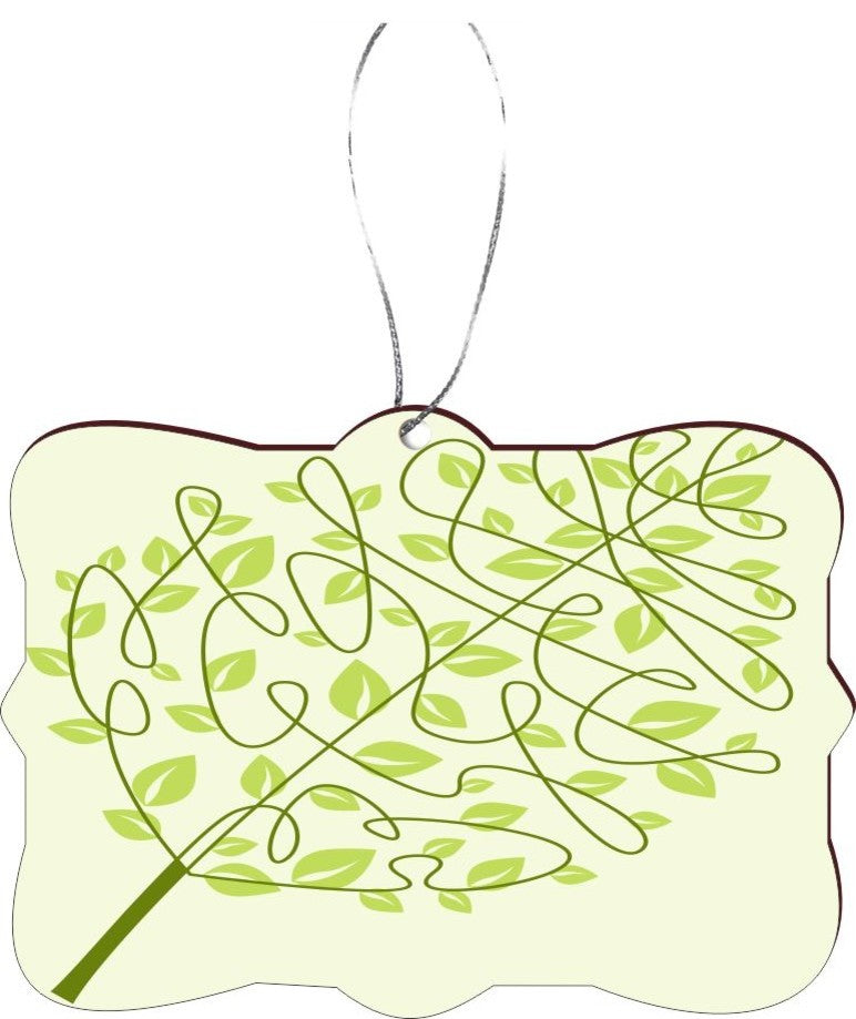 Green Leaves Swirles Design Rectangle Christmas Tree Ornament