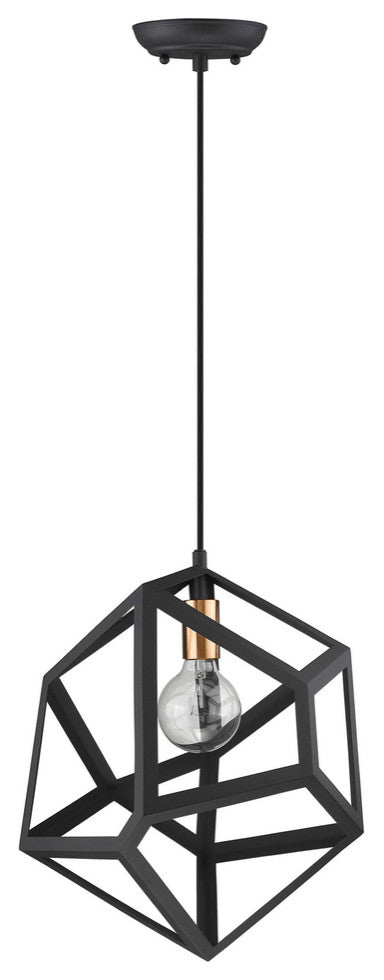 Hedron 1-Light Matte Black Pendant