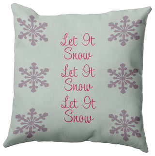 Let It Snow Accent Pillow, Breezy Green, 26"x26"