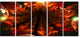 Abstract Fractal Orange Flower, Floral Canvas Print, 60"x28", 5 Panels