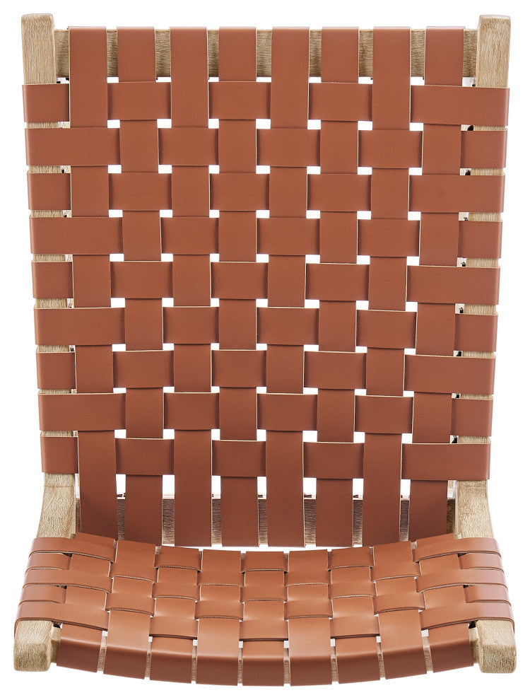 Marco Faux Leather Counter Stool Drift Wood Frame, Ochre Brown