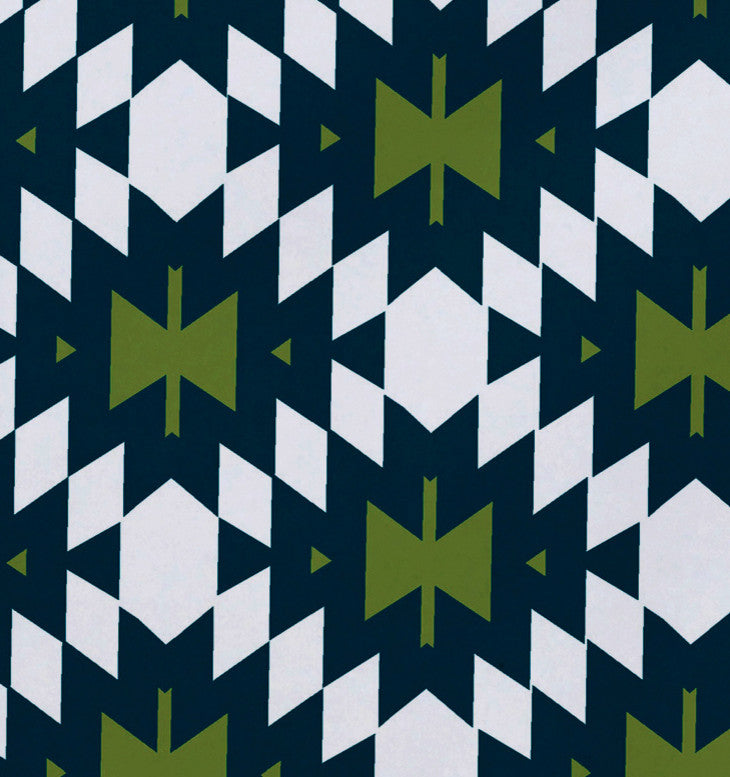18"x14" Jodhpur Kilim 2, Geometric Print Placemat, Teal, Set of 4