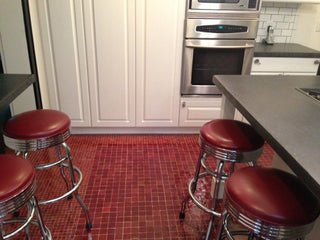 Handmade Mosaic Tile, Red, 12''x12'' Panel