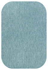 Miles Modern Minimalist Radius Corner Solid Indoor/Outdoor Shaped Area Rug