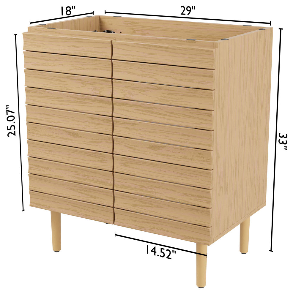 30"Modern Farmhouse 2-Shelf Bath Vanity Cabinet Only (Sink Basin not Included)