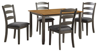 West Lake 47' 5-Piece Dining Table Set, Antique Natural Top/Gray Base