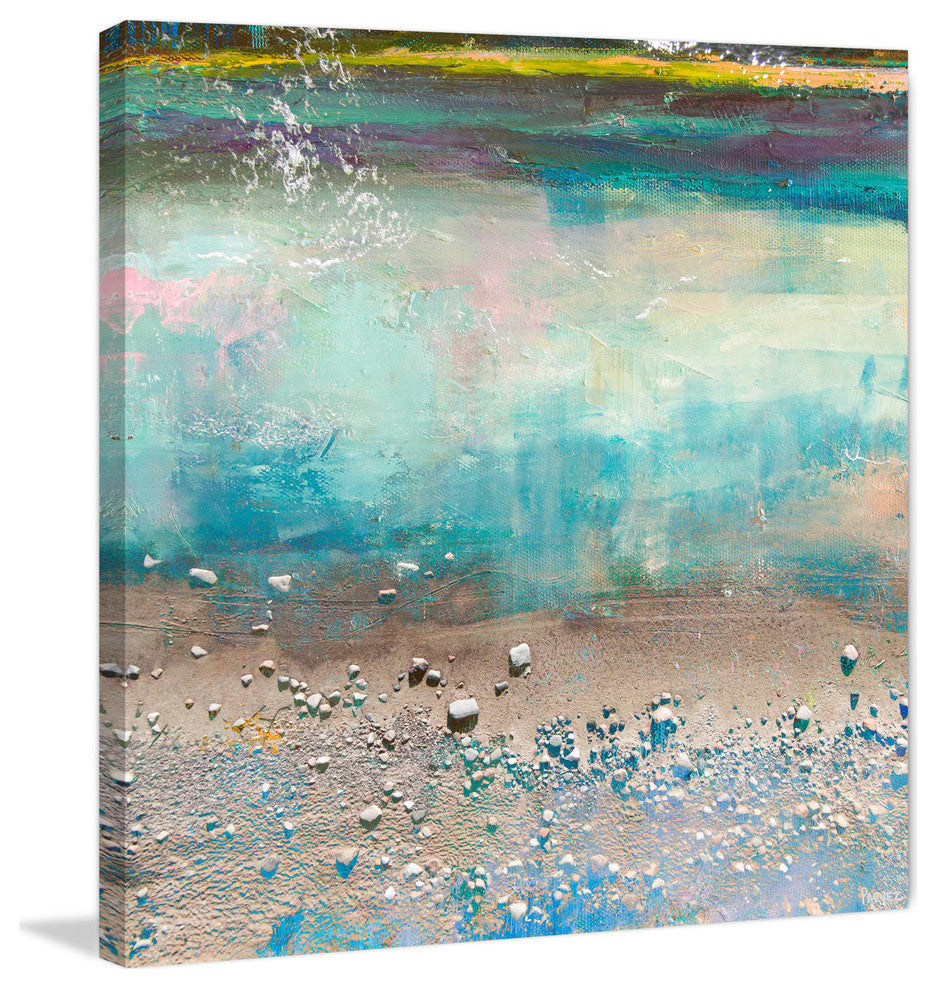 "Sand Pebbles" Painting Print on Wrapped Canvas, 32"x32"