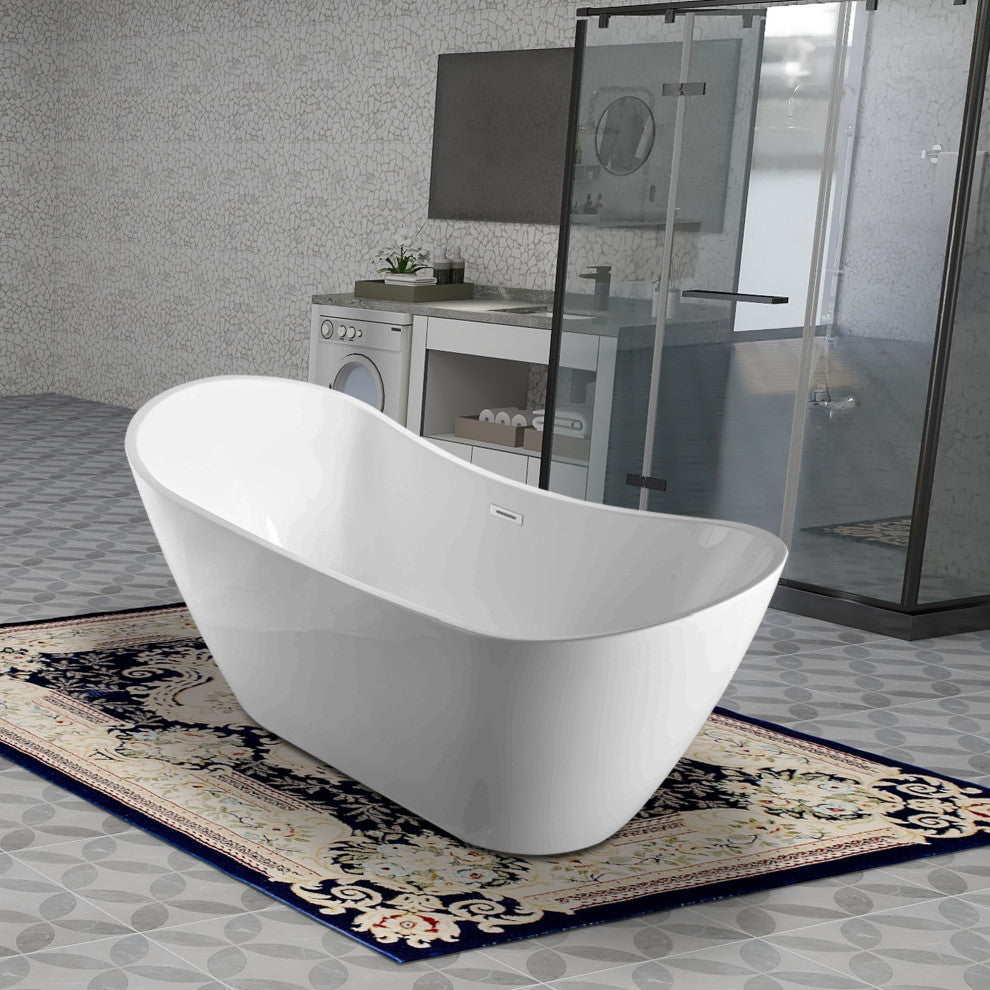 Vanity Art 71" Freestanding Acrylic Soaking Bathtub