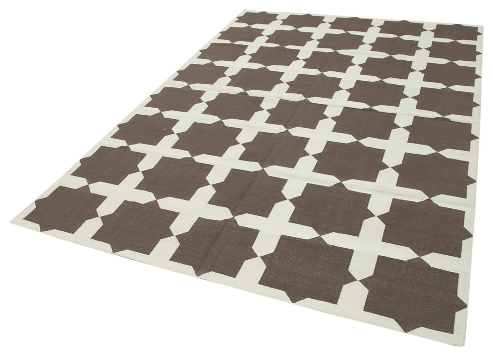 Rug N Carpet - Handmade Wool 6' 1'' x 9' 0'' Flatweave Dhurrie Kilim Rug