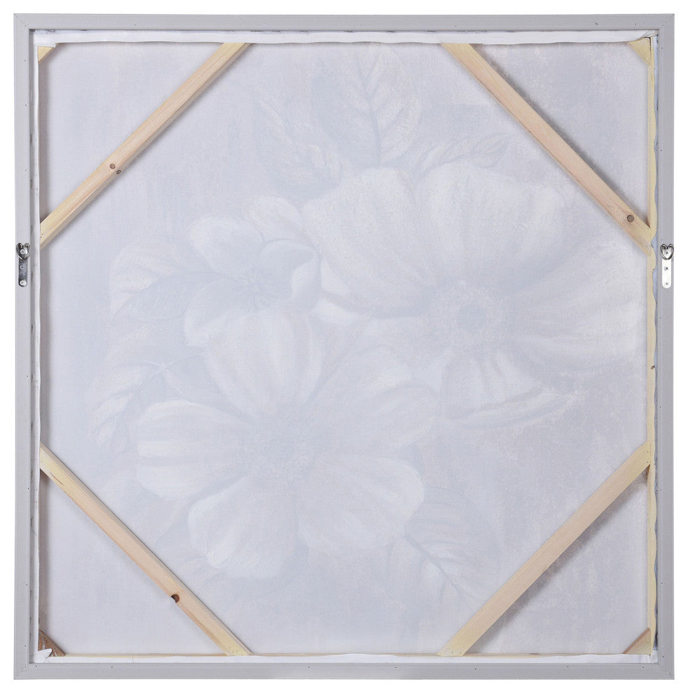 White Lilies on Gold Foil Canvas Art Framed