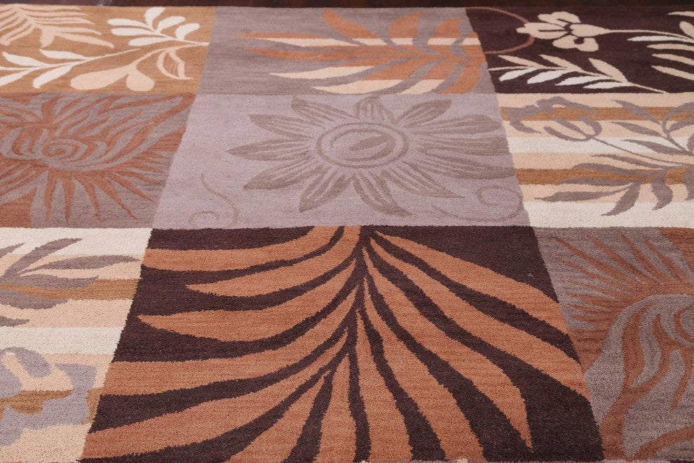 Patchwork Hand-tufted Agra Oushak Oriental Area Rug, 10x13