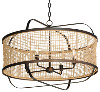 Maxim 22475 Cestino 4 Light 30"W Drum Chandelier - Antique Bronze