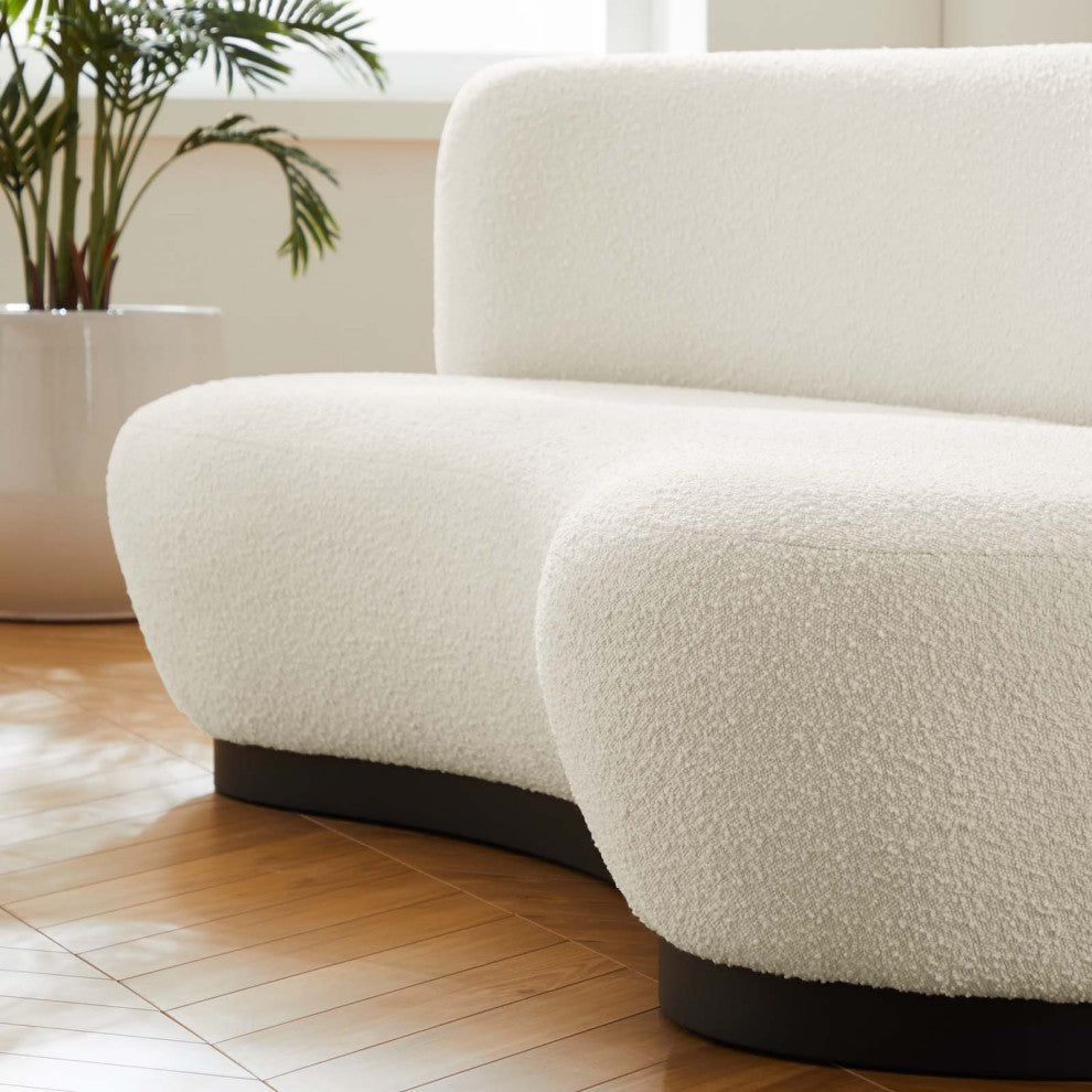 Sofa, Black Ivory, Fabric, Modern, Living Lounge Cafe Hotel Lobby Hospitality