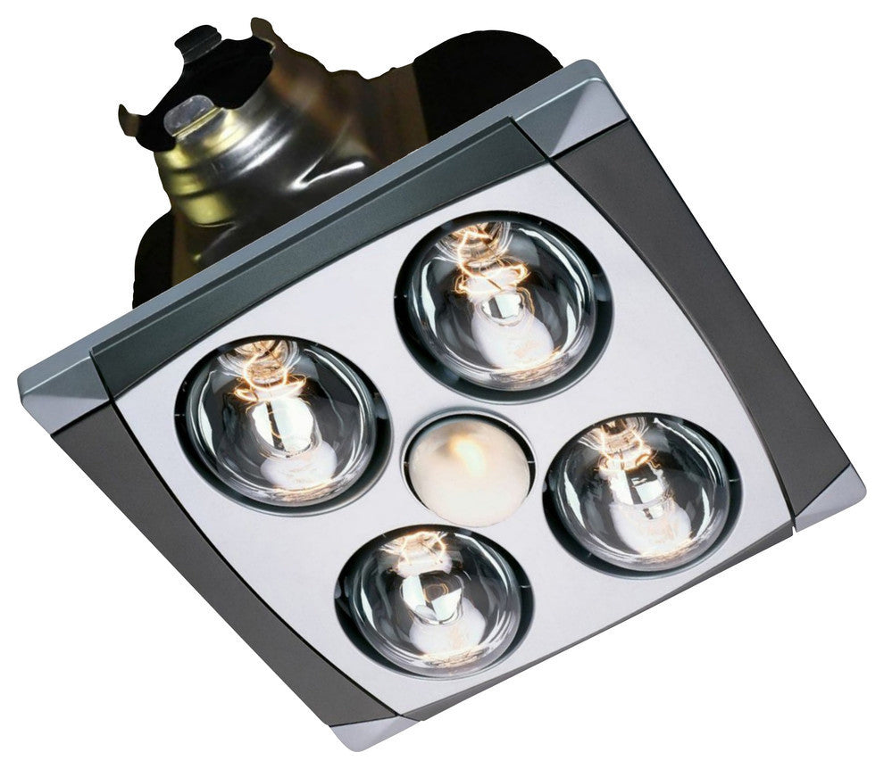 Aero Pure Fan A716AMC 4 Bulb Quiet Bathroom Heater Fan With Light