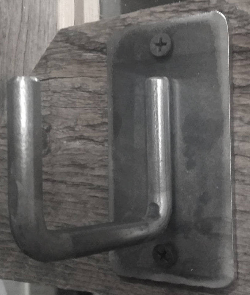 Rustic Mirror, Barnwood Style With Iron Hooks, 26"x30"