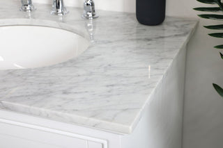 Amber Single Bathroom Vanity, Blue, White, 32"