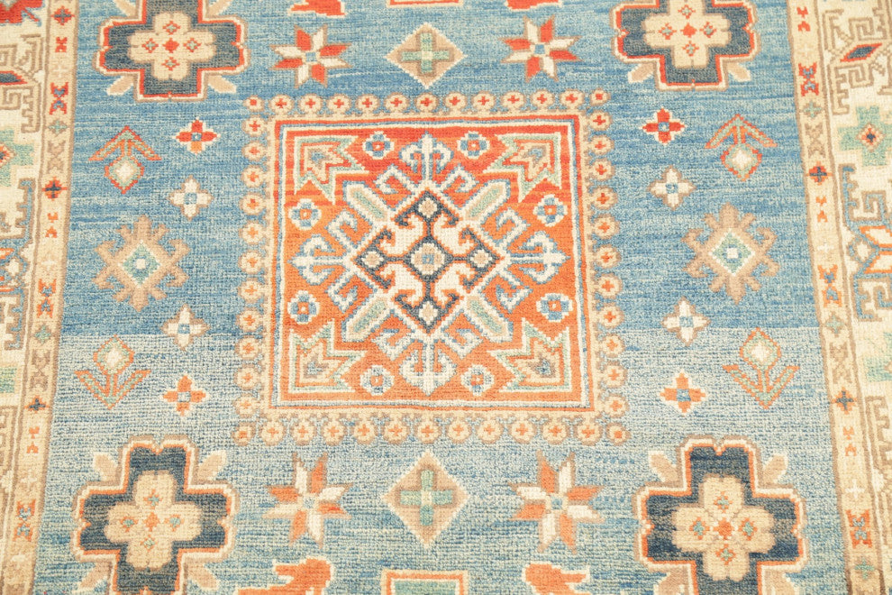 Faded Oriental Traditional Hand Made Pakistani Area Rug, Blue, 5'1"x3'4"