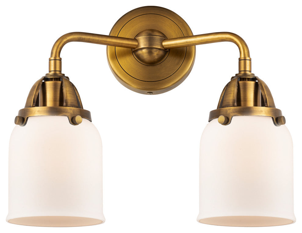 Small Bell Bath Vanity Light, Brushed Brass, Matte White, Matte White